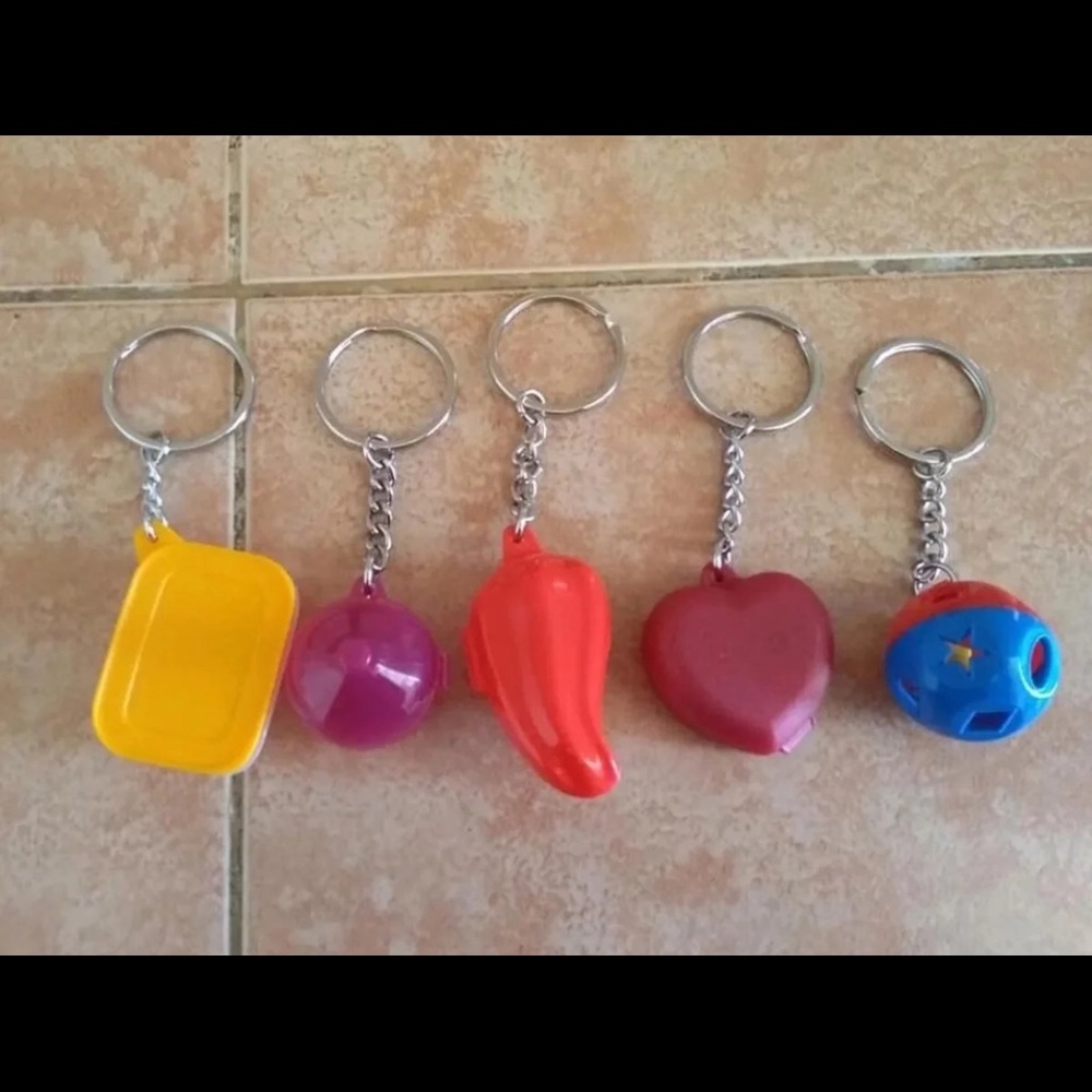Tupperware keychains
